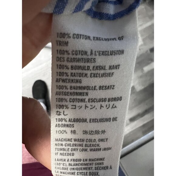 Abercrombie & Fitch Striped Short Sleeve Blouse W/ Embroidered Floral Design & T - Picture 7 of 10